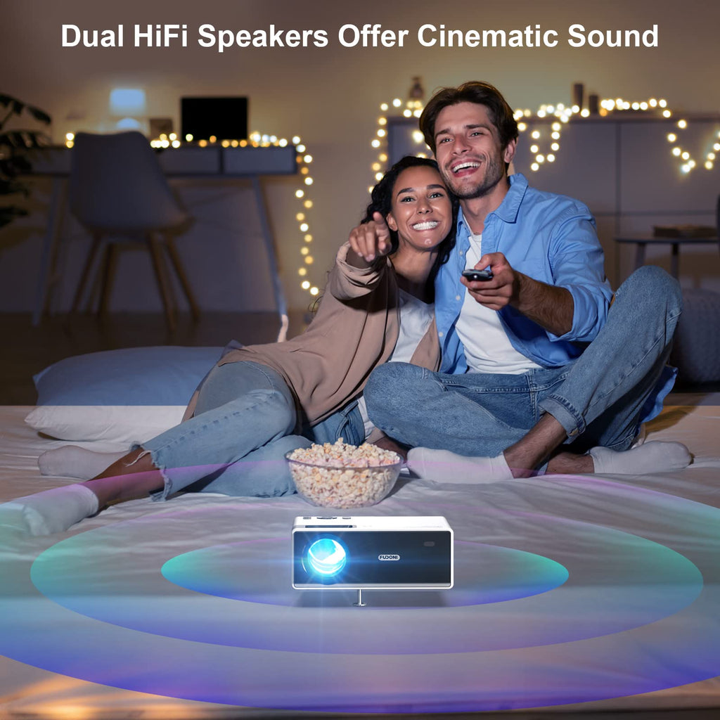 FUDONI Projector with WiFi & Bluetooth, Native 1080P Home Theater Projector