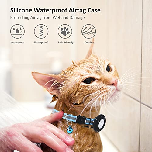 SimpleThings Airtag Cat Collar Holder, Pet Silicone Protective Case | 2Pack Waterproof Case Cover for Apple Air-tag Cat Dog Pet Collar Within 3/8 inch