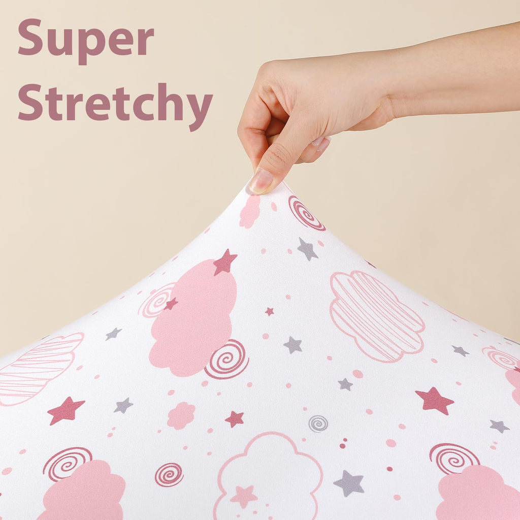 Baby Crib Sheets Girl, 3 Pack Toddler Bed Sheets Fitted 52”x28”