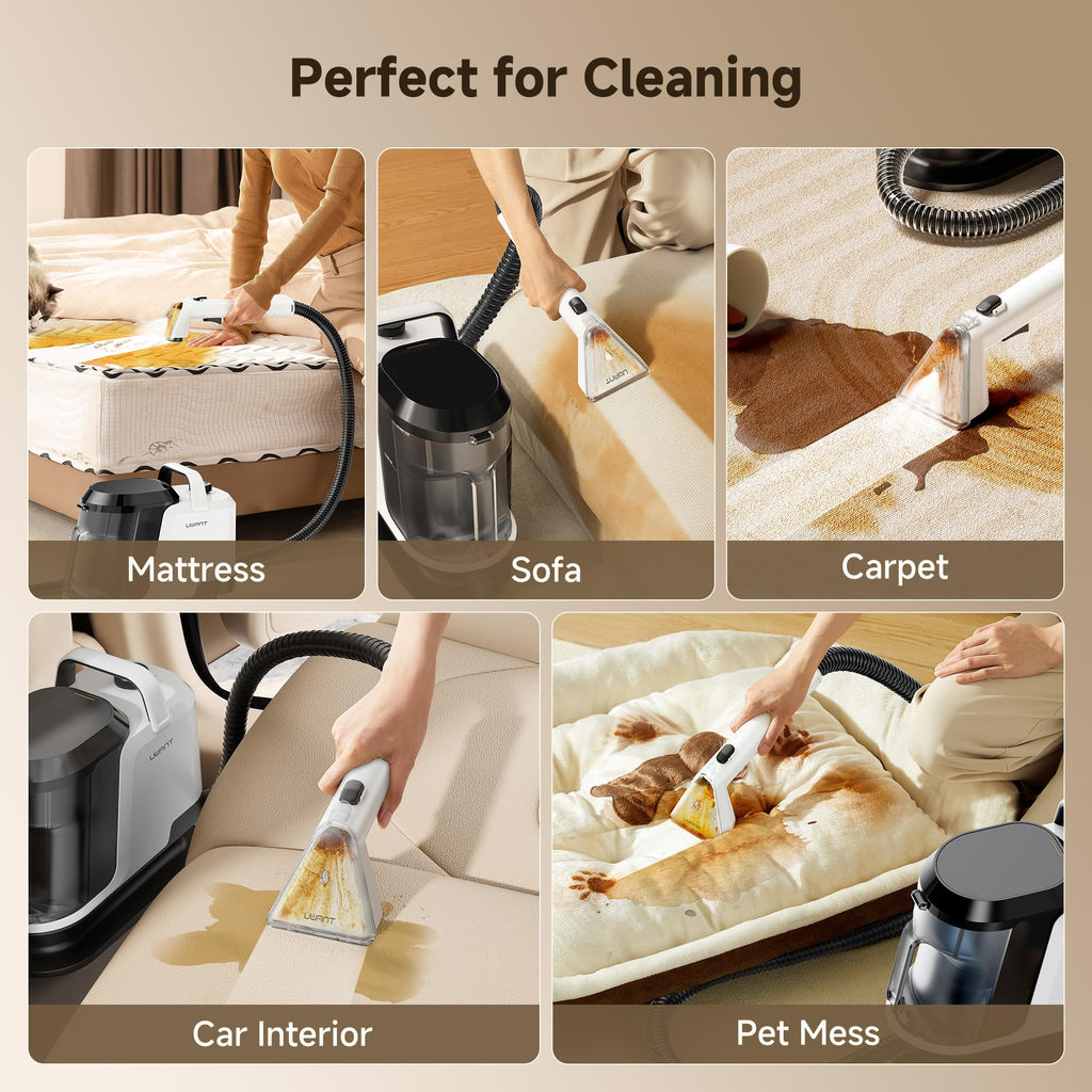 Uwant 18Kpa Upholstery Cleaner Machine with Pet Pro Cleaner&Tools Set of 1