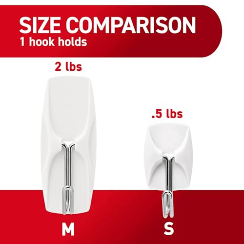 Command Small White Wire Hooks, 16 Hooks, 24 Strips | Damage-Free Hanging with Adhesive No Tools Wall Hooks for Hanging Decorations in Living Spaces, Holds up 0.5 lb