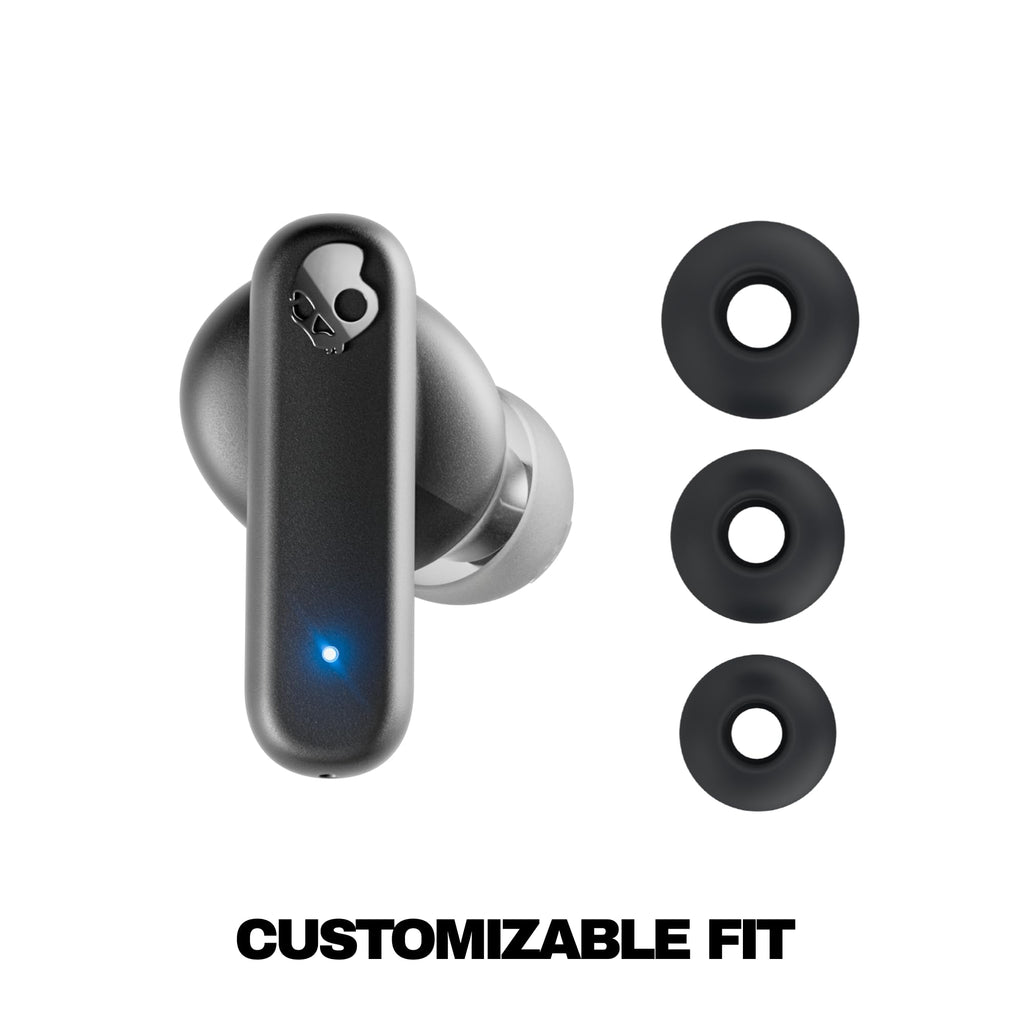 Skullcandy Smokin’ Buds Wireless Noise Isolating Earbuds - True Black | In-Ear Fit, Bluetooth, 20 Hours Battery, IPX4 Sweat and Water Resistant, Microphone for iPhone Android, Commuting, Studying