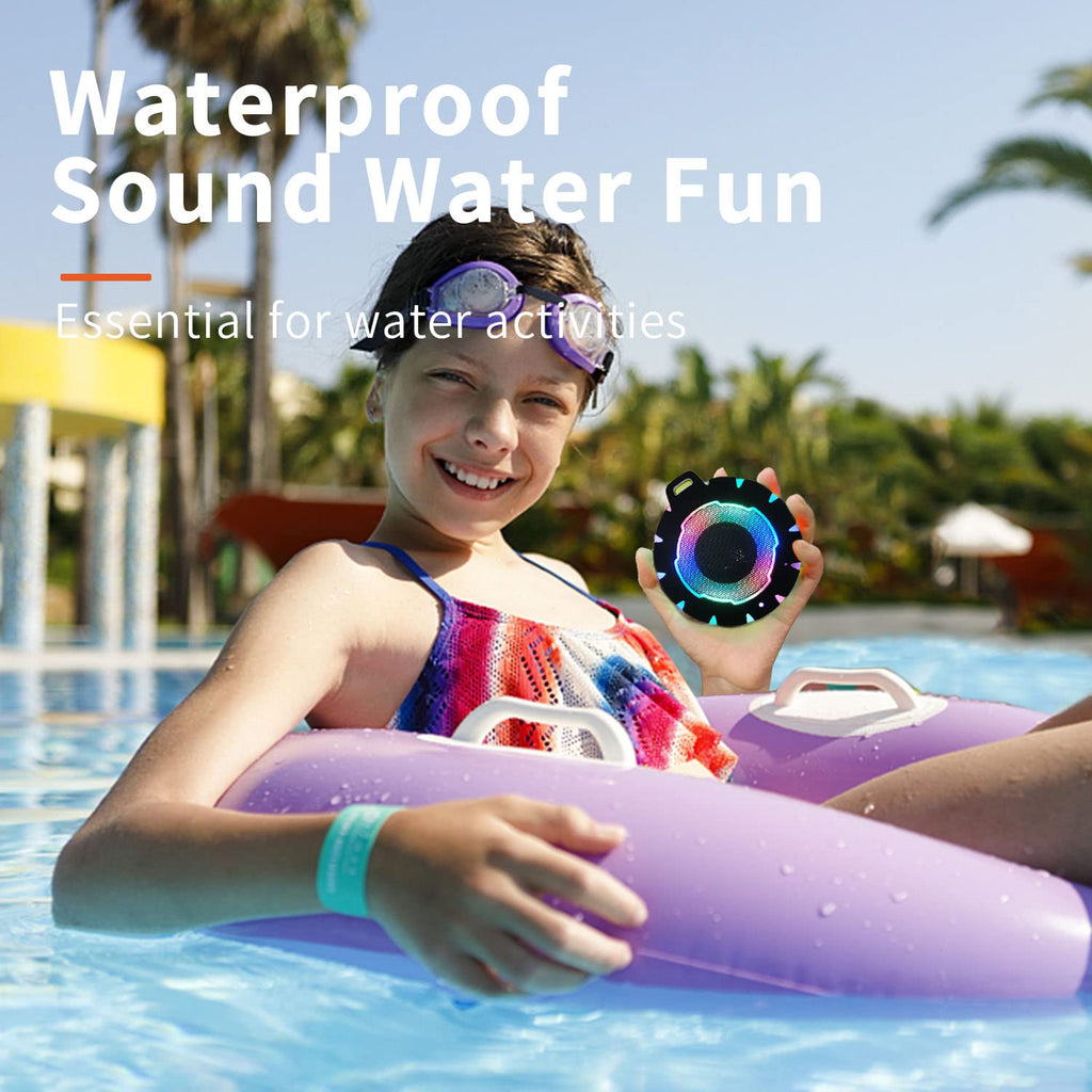HEYSONG Bluetooth Shower Speaker, IP67 Waterproof, Portable, Clear Sound | Small, Floats on Water, Dustproof, Durable, for Pool, Beach, Kayak & Paddle Board, Gift for Teen Boys & Girls