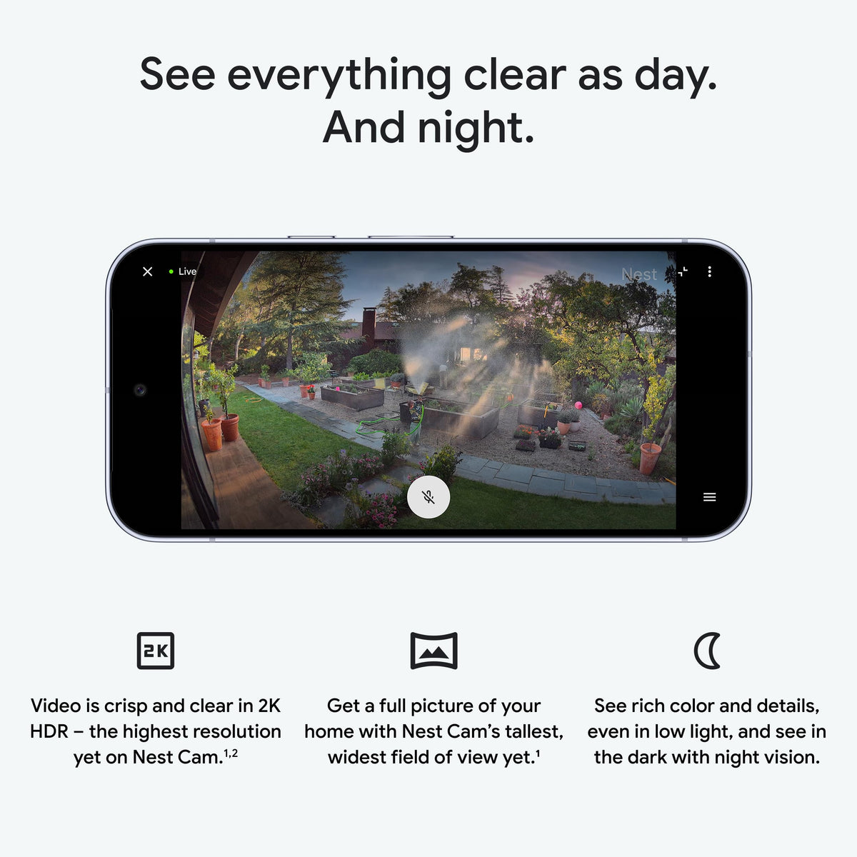 Google Nest Cam Outdoor (Wired, 2nd Gen) - Security Camera - 2025 - Snow | 2K video, motion detection, color night vision, 2-way audio, works with Google Home and Gemini, weather resistant