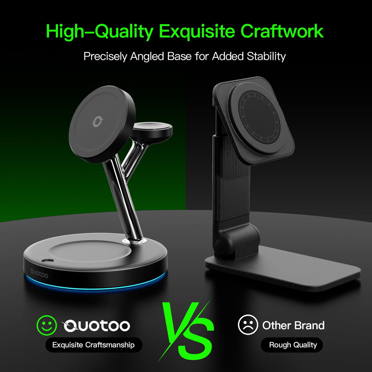 3 in 1 Mag-Safe Wireless Charger Stand for iPhone Apple Watch AirPods | Adjustable Blue Ambient Light,15W Magnetic Charging Station for iPhone 17 16 15 14 13 12 Series wireless charging station