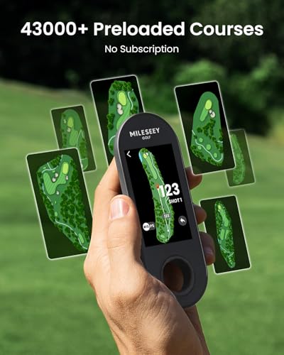 MILESEEY GeneSonic Pro Golf GPS Speaker with 43K+ Courses No-Subscription | Detachable GPS Handheld Rangefinder, MagLock, Color Touchscreen, Visual & Audible Yards, Layup/FCB/Hazard, 15H Battery, IP67