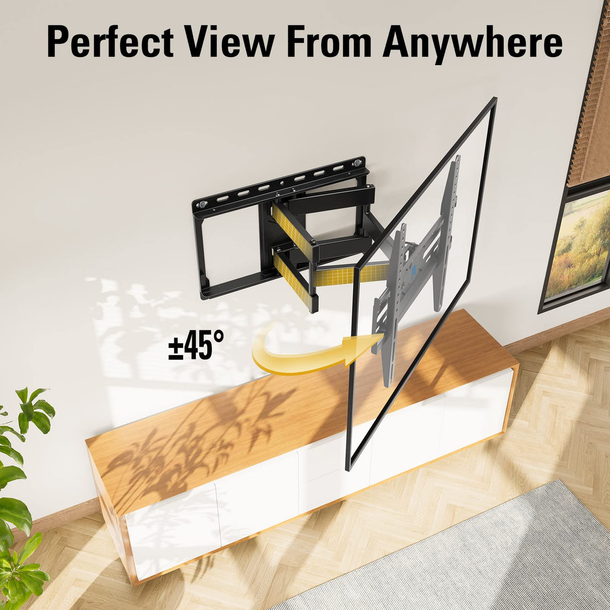 Mounting Dream Full Motion TV Wall Mount for 32-70 Inch TVs up to 110lbs | Mount Bracket with Swivel and Tilt, TV Bracket with Articulating Dual Arms, Fits 16” Studs, Max VESA 400X400 mm, MD2380
