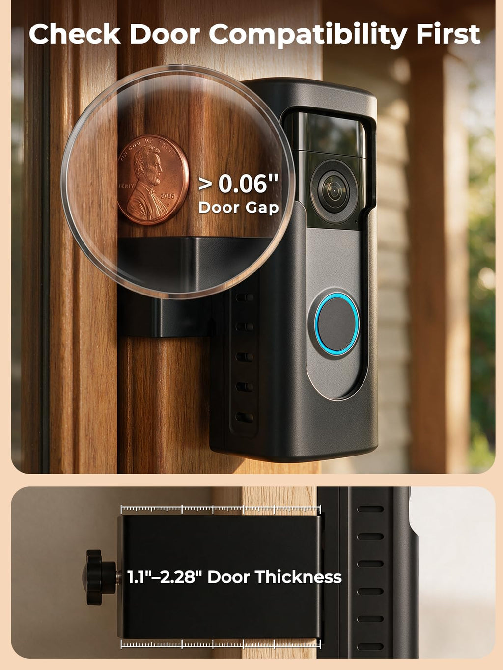 KIMILAR Anti-Theft Doorbell Mount Compatible with Ring/Blink(2026 Release) | No-dirll Doorbell Kits for 2026 Ring/Blink Battery Doorbell, Full-Coverage Doorbell Camera Mount for Apartments, Rentals