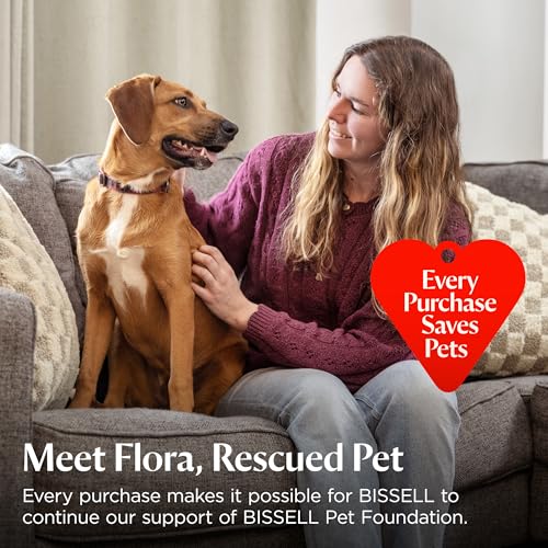 Bissell PowerClean FurFinder Corded Stick Vacuum, HEPA, 4282K | 30-foot power cord; self-standing design; bright headlights; tangle-free brush for pet hair pickup
