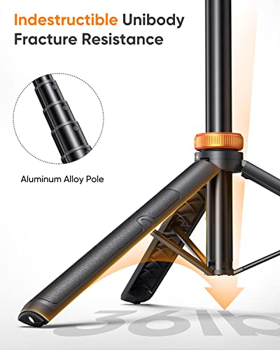 EUCOS 62" Phone Tripod, Tripod for iPhone & Selfie Stick with Remote | Extendable Cell Phone Stand & Ultimate Phone Holder, Solidest Phone Stand Compatible with iPhone/Android