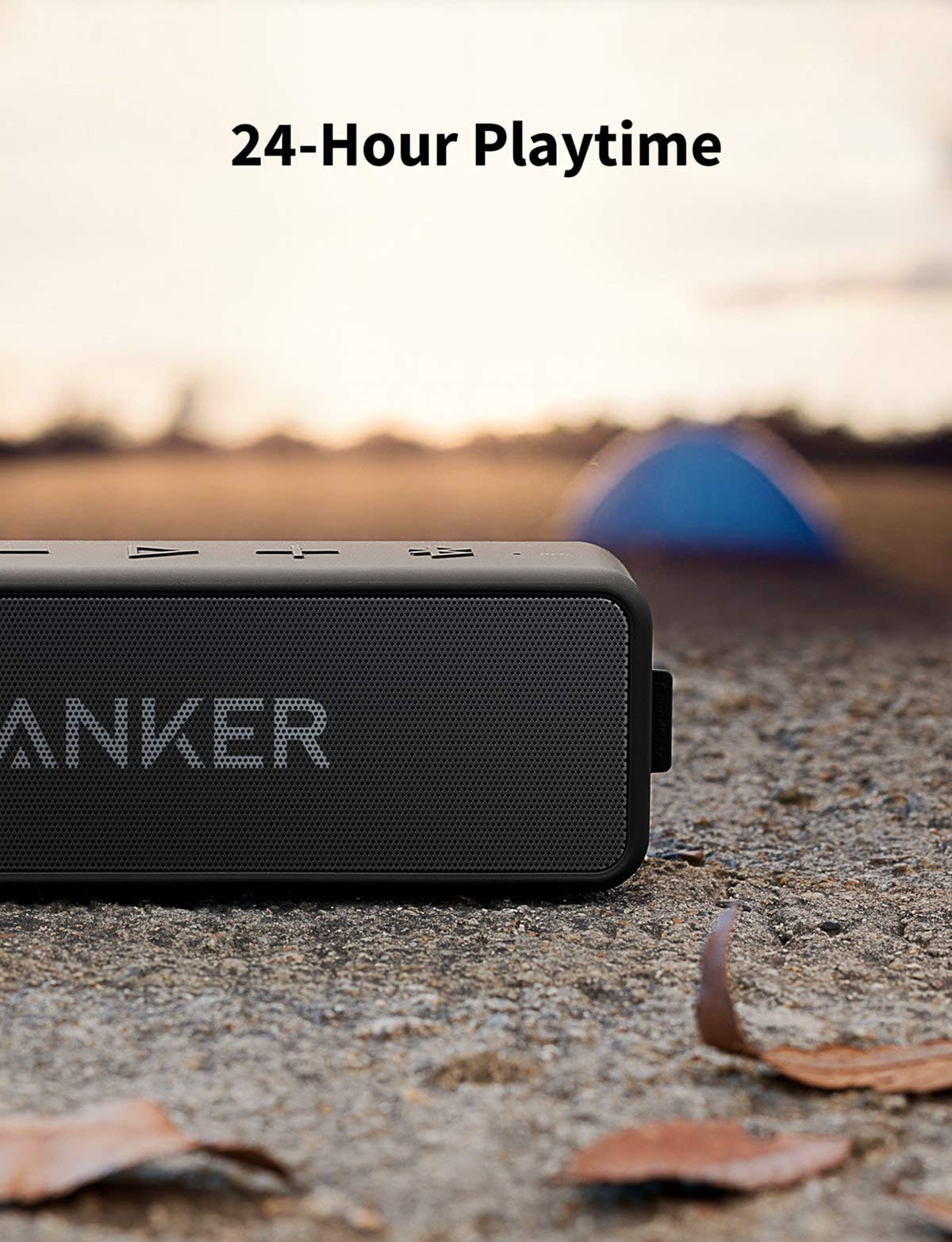 Anker soundcore 2 Portable Bluetooth Speaker, 24-Hour Playtime, IPX7 | 12W Stereo Sound, Wireless Stereo Pairing, Bluetooth 6, Bassup, Wireless Speaker for Home, Shower, Outdoors, Travel, Camping