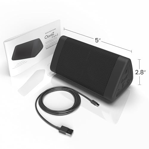 OontZ Angle 3 Gen 4 Portable Bluetooth Speaker, 12W, 24-Hour Playtime | Compact 12W Bluetooth speaker with clear sound,100-ft range, IPX5 waterproof, AUX Input, USB-C Charging Cable.