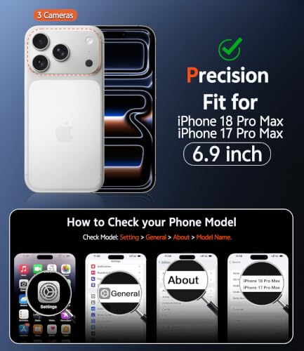 FNTCASE Magnetic for iPhone 18 Pro Max Case/17 Pro Max Case, Clear | Screen Protector, Military Grade Drop Protection, Slim Magnetic Phone Cases, Shockproof Bumper, Transparent Cell Cover