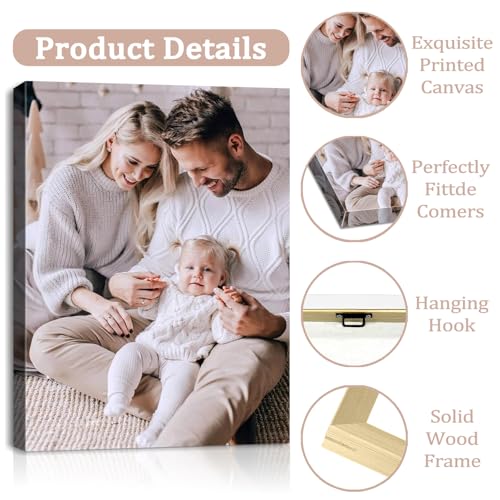 Canvas Prints with Your Photos,Ship Next Day Custom Wall Art for Home Decor | Perfect Custom Photo Gifts for Wedding, Birthday, Family & Friends - Ready to Hang Canvas Pictures Framed 8x10