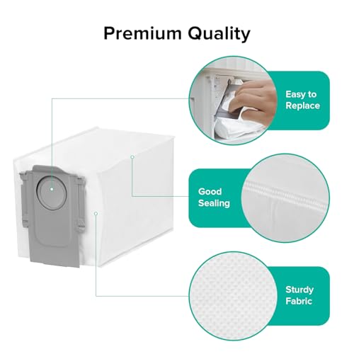 roborock 6 Packs Disposable Dust Bags for Saros 10R, Saros Z70, Saros 20, Qrevo Edge 3 Pro, QV 35A, Qrevo CurvX, Qrevo Curv 2 Flow, Qrevo S Pro, Qrevo 2 Pro, Saros 20 Sonic, S8 Max Ultra & RDS