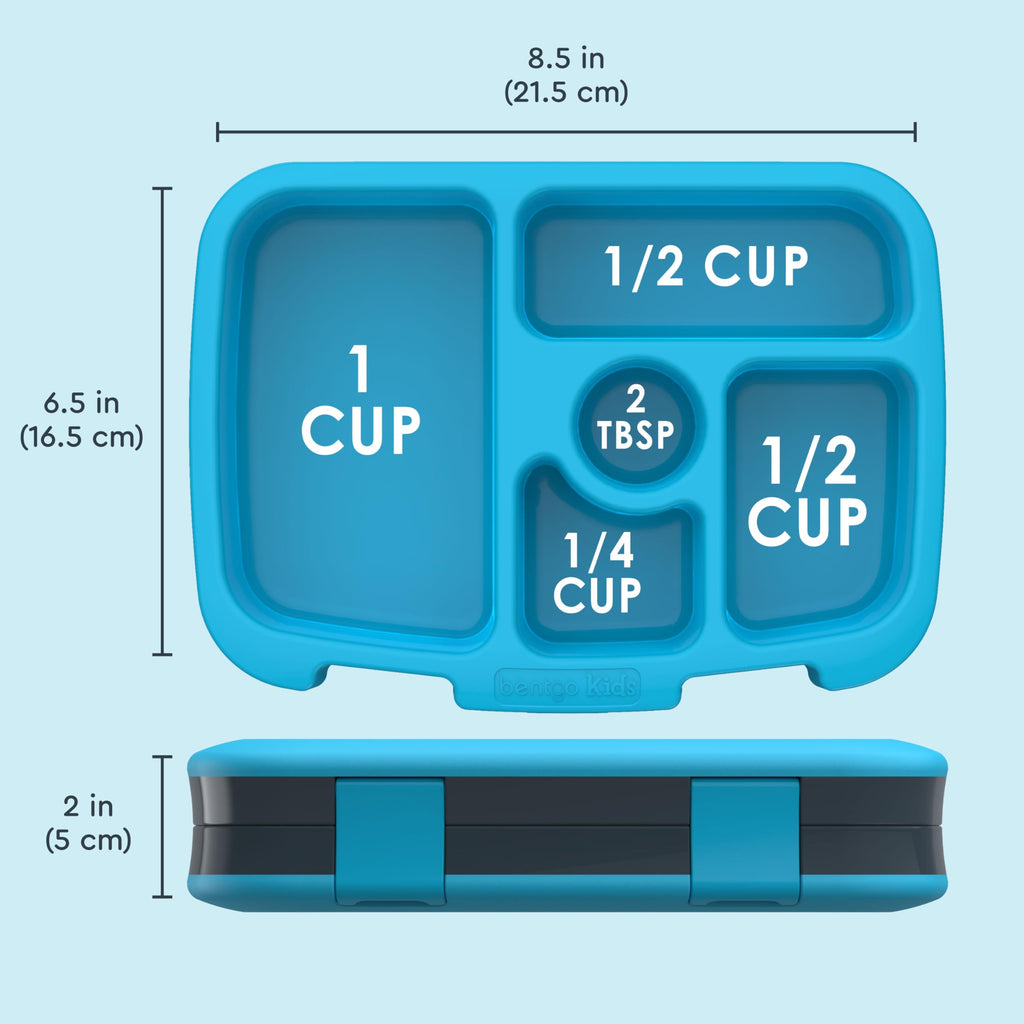 Bentgo Kids Prints Leak-Proof 5-Compartment Bento-Style Kids Lunch Box | Ideal Portion Sizes for Ages 3-7, Durable, Drop-Proof, Dishwasher Safe, PFAS & BPA-Free Materials (Dinosaur)