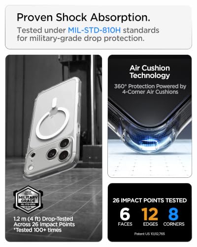 Spigen for iPhone 18 Pro Max Case, for iPhone 17 Pro Max Case, Clear White | Ultra Hybrid MagFit, Anti-Yellowing Resin, Air Cushion Tech, Military-Grade Drop Protection, Compatible with MagSafe