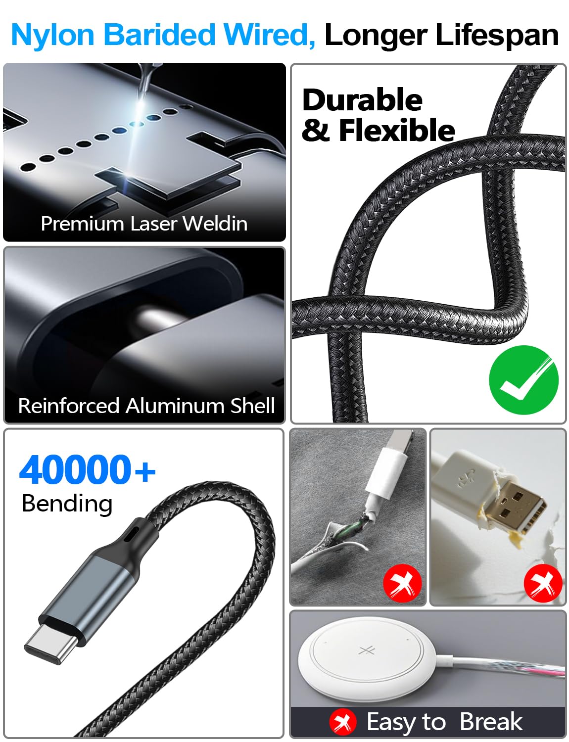 4-in-2 Multi Charging Cable for Apple Watch Charger/iPhone/Samsung Charger | Travel Essentials,Type C/Lightning/iWatch/Micro Charging Power Cable for Galaxy/iPhone/iWatch Ultra/12-2/Airpods[1.2M]
