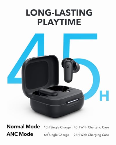 Soundcore P30i by Anker Noise Cancelling Earbuds, Hands-Free Viewing | Strong and Smart Noise Cancelling, Powerful Bass, 45H Playtime, 2-in-1 Case and Phone Stand, IP54, Bluetooth 5.4