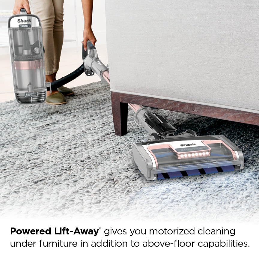 Shark Vertex Lift-Away Upright Vacuum, HEPA Seal, Silver/Rose Gold, AZ2002​ | DuoClean & PowerFins, LED Lights, No Hair Wrap, Large Dust Cup Capacity, Pet Crevice Tool, Dusting Brush​