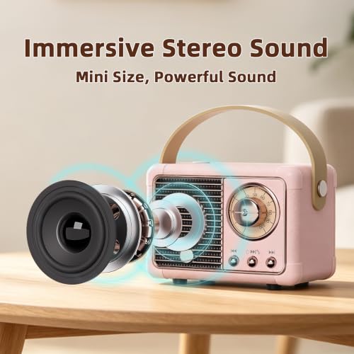 Baolira Retro Bluetooth Speaker, Gifts for Teen Girls, Cute Room Decor | Mini Portable Speaker, Teen Girl Gifts, Birthday Gifts for Girls & Women, Tween Girls Trendy Stuff, Teen Girl Room Decor