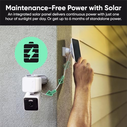 WYZE Solar Cam Pan, 2K Security Cameras Wireless Outdoor, Battery Powered | 360° Pan-Tilt, Battery Powered, 2.4 GHz Wi-Fi camera, AI motion detection, Color night vision, Cameras for home security