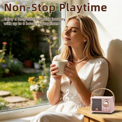 Baolira Retro Bluetooth Speaker, Gifts for Teen Girls, Cute Room Decor | Mini Portable Speaker, Teen Girl Gifts, Birthday Gifts for Girls & Women, Tween Girls Trendy Stuff, Teen Girl Room Decor