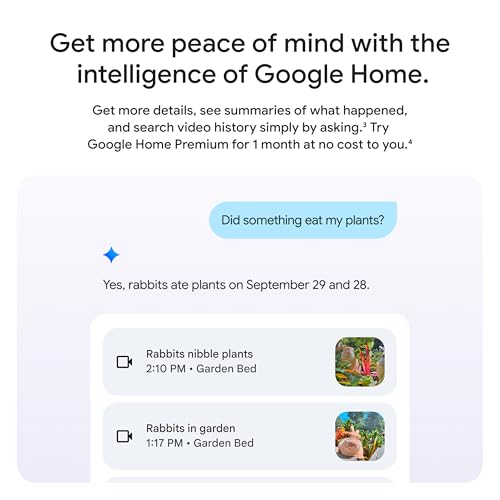 Google Nest Cam Outdoor (Wired, 2nd Gen) - Security Camera - 2025 - Snow | 2K video, motion detection, color night vision, 2-way audio, works with Google Home and Gemini, weather resistant