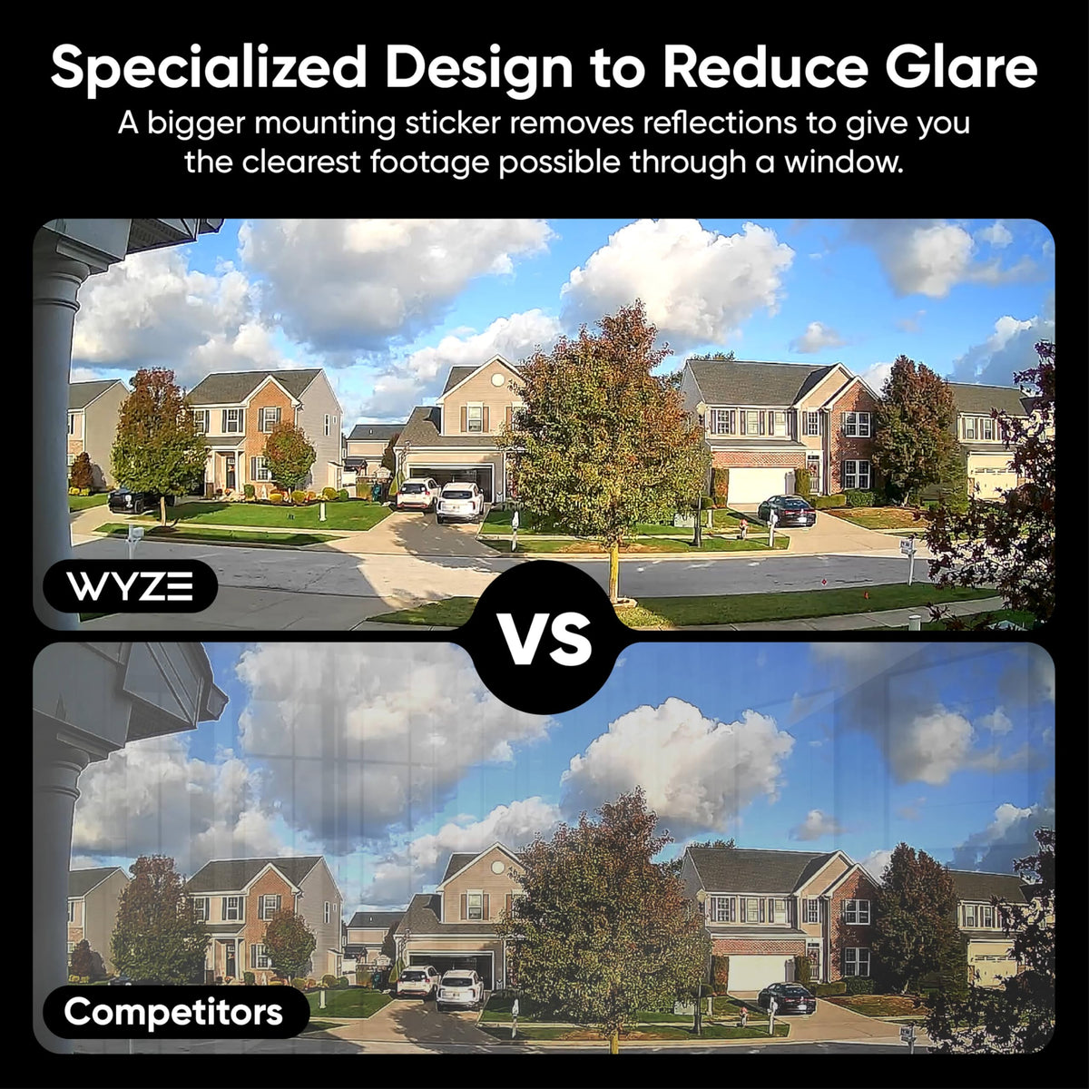 WYZE Window Camera, WiFi Indoor Security Cam, Anti-Glare Color Night Vision