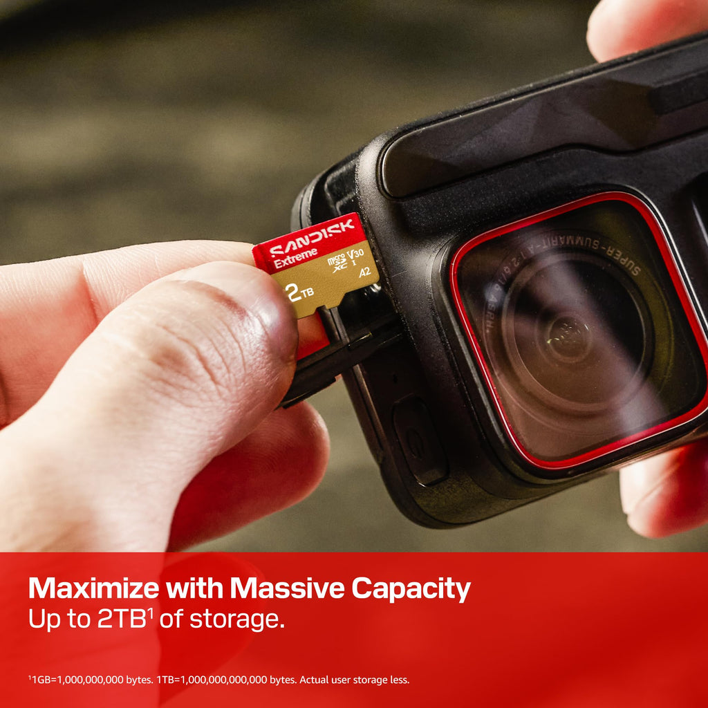 SANDISK 256B Extreme microSD Card + Adapter, Up to 245MB/s Read Speeds | UHS-I, V30, 5K & 4K UHD, U3, C10, A2, Up to 170MB/s Write Speeds, Ideal for Action Cams+Drones, Android- SDSQXH9-256G-GZ6MA