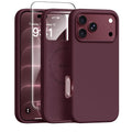 GONEZ for iPhone 18 Pro-Max Case/17 Pro Max Case, Compatible with MagSafe | Burgundy, Screen Protector, Full Camera Protection, Premium Silicone Cover Shockproof Drop Protection Slim Phone Case