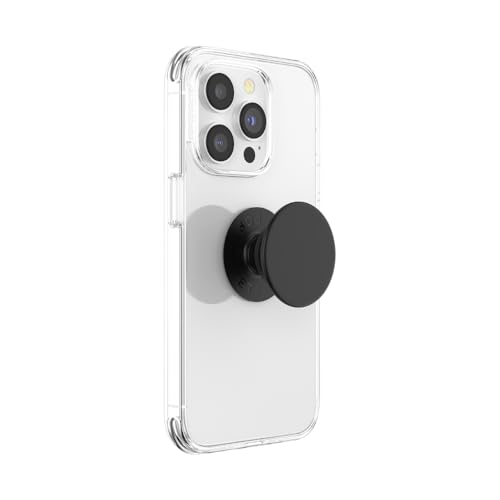 PopSockets Adhesive Phone Grip, Holder- Black | Anti-Drop, Kickstand, Secure Comfortable Hold, Black, Create a Mobile Phone Outfit