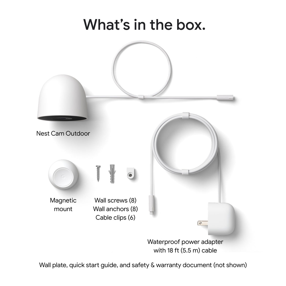 Google Nest Cam Outdoor (Wired, 2nd Gen) - Security Camera - 2025 - Snow | 2K video, motion detection, color night vision, 2-way audio, works with Google Home and Gemini, weather resistant