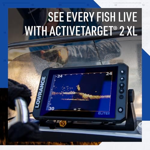 Lowrance Elite FS Fish Finder/Chartplotter, 7-12 Inch, C-MAP Charts | 7, 9, 10 or 12-inch display; transducer options; Preloaded C-MAP DISCOVER OnBoard Charts; networking; ActiveTarget 2 XL ready