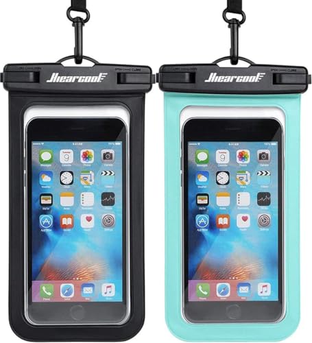 Hiearcool Waterproof Phone Pouch, Waterproof Phone Case, Black&Green 2-Pack | Durable multilayer IPX8 protection; touchscreen access and fit up to 8.9 inches; cruise essentials 2026 for beach and pool