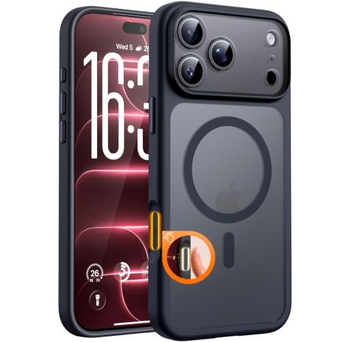 TOCOL for iPhone 18 Pro Case, Compatible with MagSafe, Black | Built-in Magnets, Camera Control Cover, Full Camera & Military-Grade Protection Anti-Slip Slim Translucent Matte Phone Case