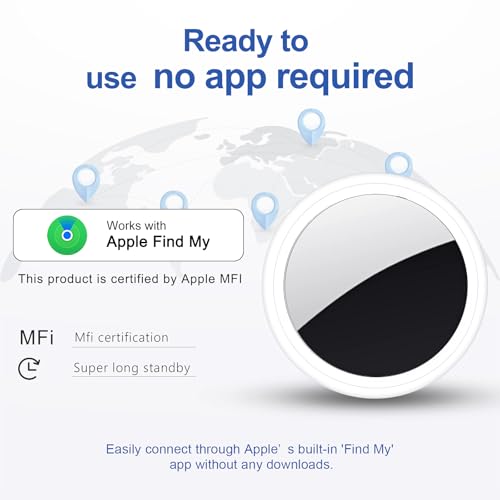 Air Tracker Tag 2 Pack [Apple MFi Certified] with Find My(iOS Only) | Key Finder with No App Needed, IP65 Waterproof, 365-Day Standby, Wallets Keys Bags Luggage Locator Tracker Tag