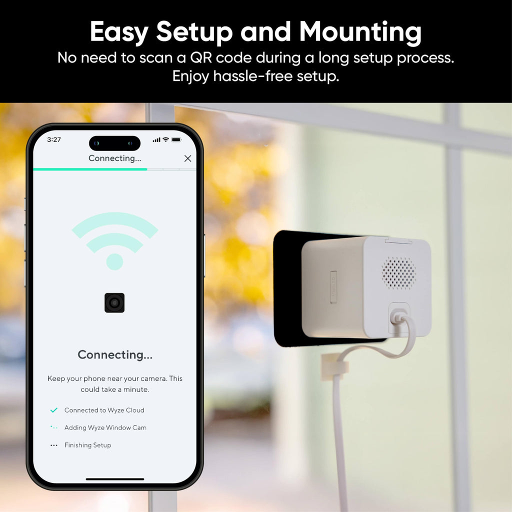 WYZE Window Camera, WiFi Indoor Security Cam, Anti-Glare Color Night Vision