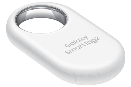 SAMSUNG SmartTag2 (2023) Bluetooth + UWB, IP67 Water and Dust Resistant, Findable via App, 1.5 Year Battery Life - White