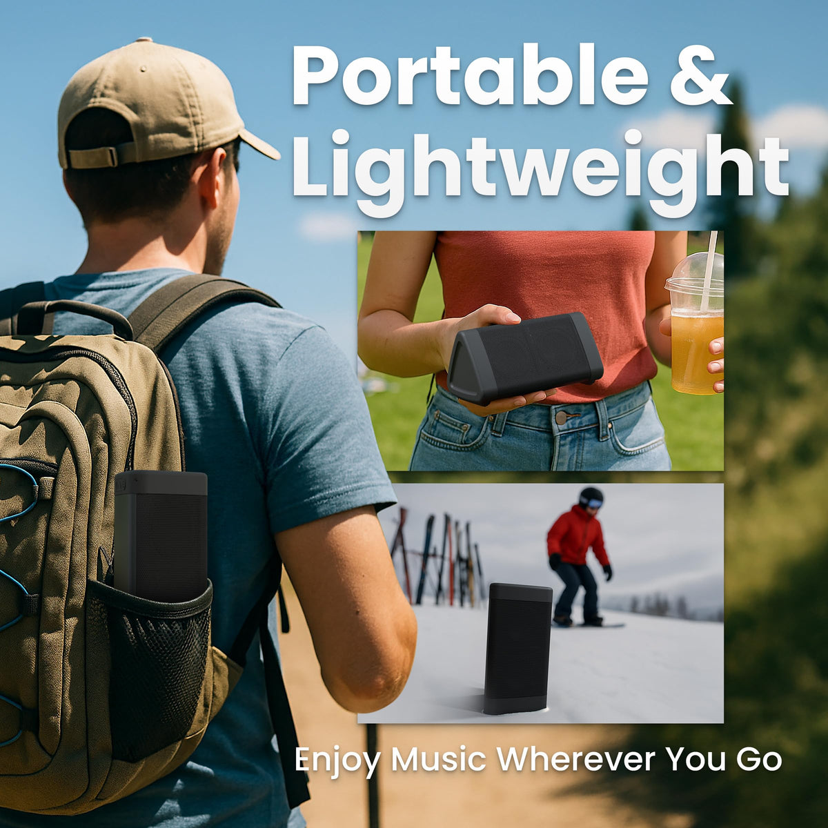 OontZ Angle 3 Gen 4 Portable Bluetooth Speaker, 12W, 24-Hour Playtime | Compact 12W Bluetooth speaker with clear sound,100-ft range, IPX5 waterproof, AUX Input, USB-C Charging Cable.