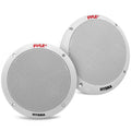 Pyle 6.5 Inch Dual Marine Speakers - 2 Way Waterproof and Weather Resistant Outdoor Stereo Sound System with 400 Watt Power, Polypropylene Cone and Butyl Rubber Surround - 1 Pair - PLMR605W(White)