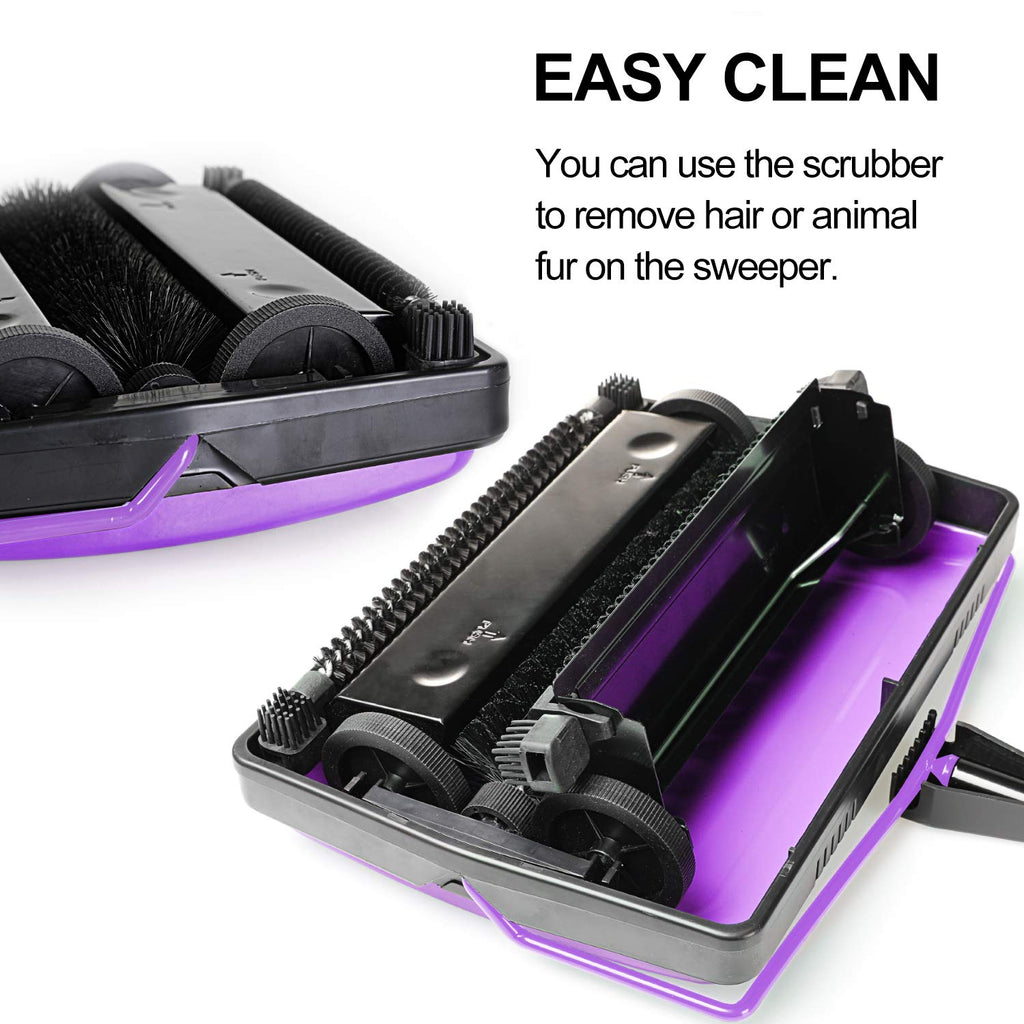 Yocada Carpet Sweeper Cleaner Manual Household Sweeper Lightweight | Hand Push Non-Electric for Home Office Low&Undercoat Carpets Rugs Pet Hair Dust Scraps Paper Rubbish Cleaning with a Brush