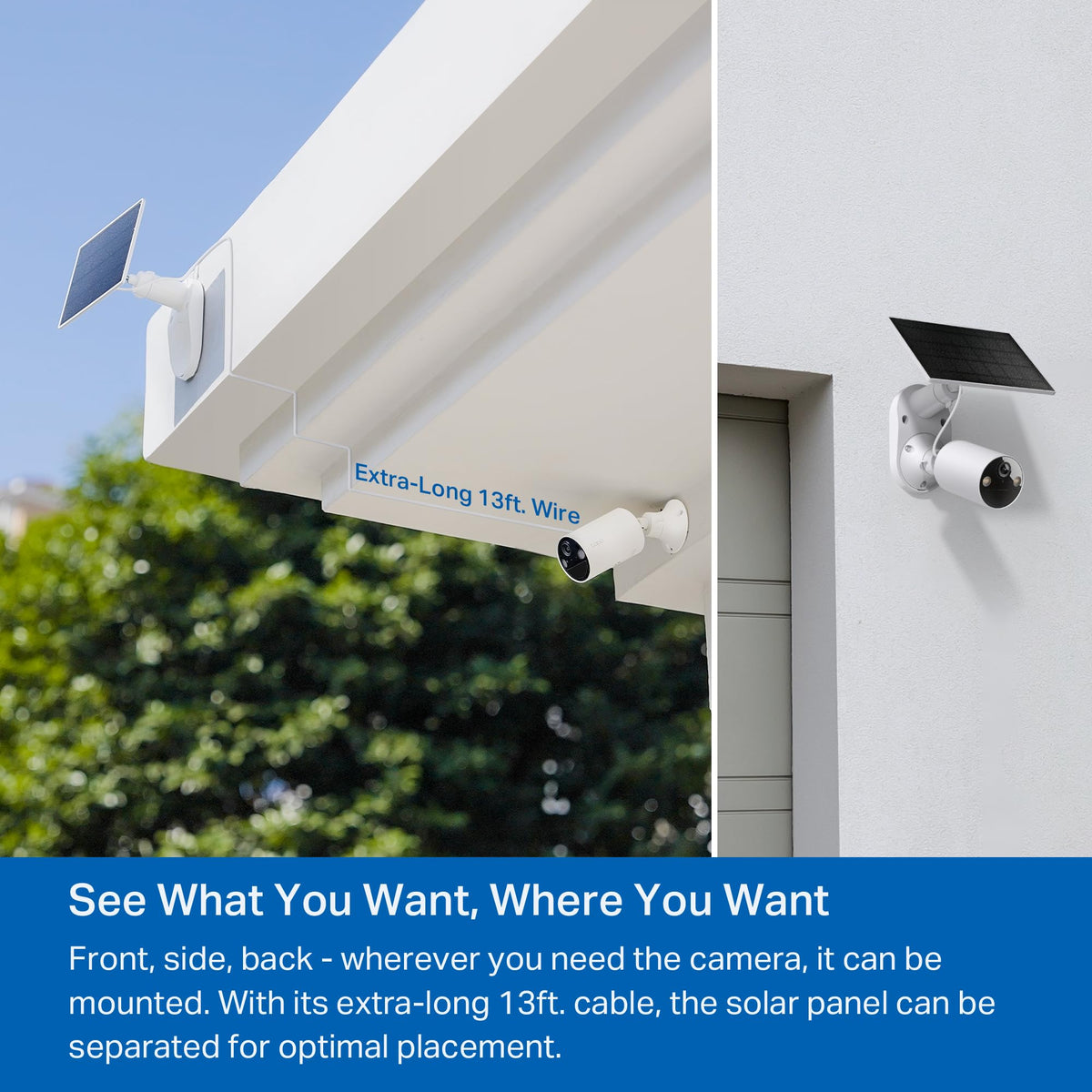 Tapo SolarCam C402 KIT 1080p Outdoor Wireless Security Camera | Battery Power with Solar, Person Detection, Subscription-Free Local Storage or Optional Cloud, Works with Alexa & Google Home