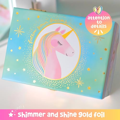 Giggle & Honey® Musical Unicorn Jewelry Box for Girls | Music Boxes for Little Girls, Toddler Jewelry Box for 4 Year Old Kids, Toys for Toddlers, Birthday Gifts for Kids 5-9 Years