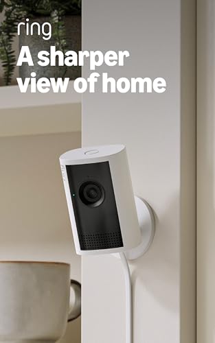 Ring Indoor Cam 2K, Retinal 2K for crisp video, 6x Enhanced Zoom, Night Vision, Home and business security, White