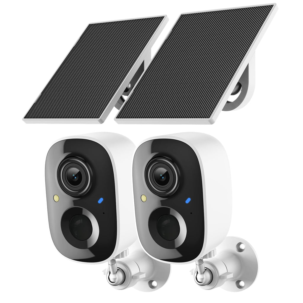 Fazoxo 2K Security Camera Wireless Outdoor, WiFi Cameras for Home Security | Solar Powered,Motion Detection,Color Night Vision(Spotlight),Instant Alert,2-Way Audio,Siren&SD/Cloud Storage,IP65,2.4GHz