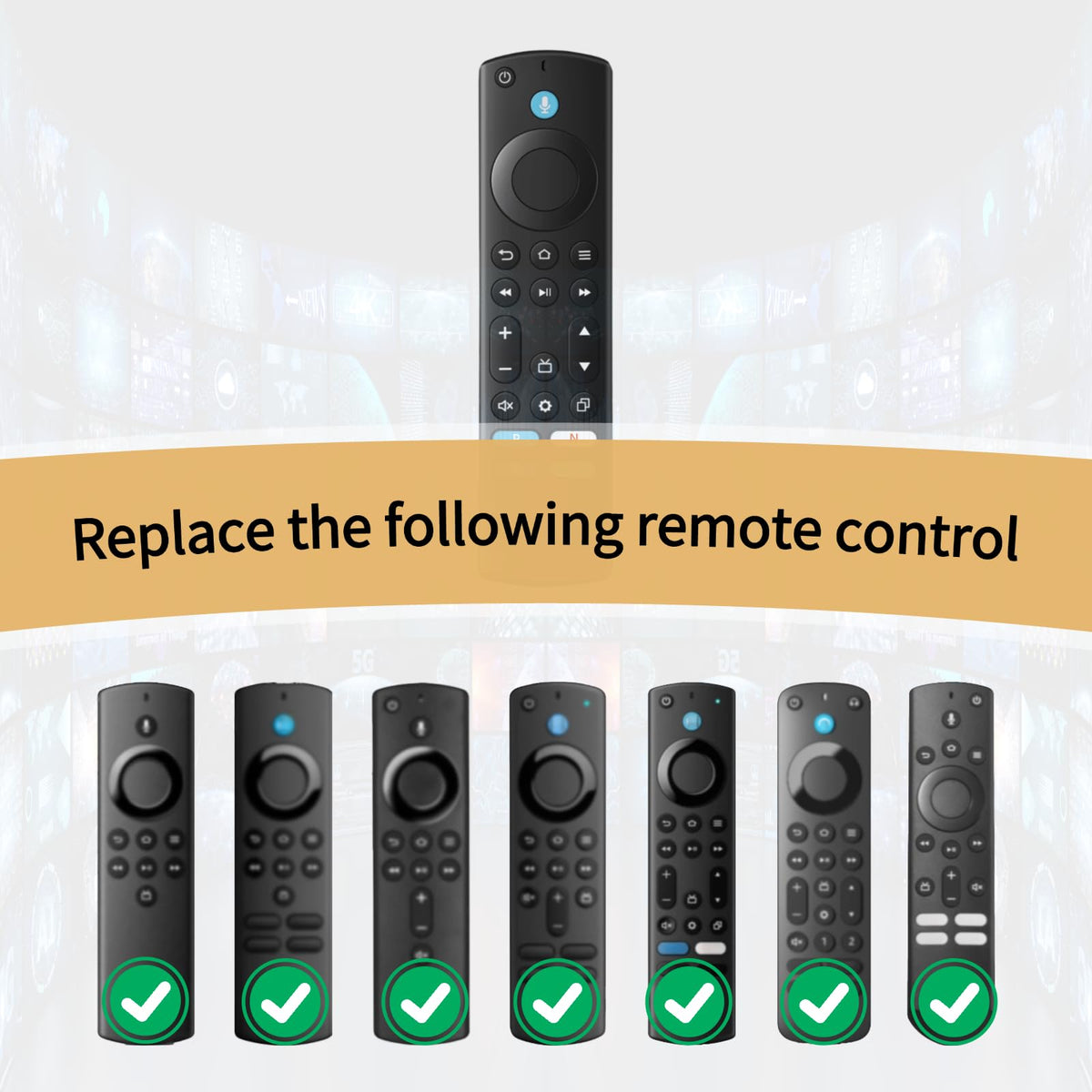 Replacement Voice Remote for Fire Stick, TV Cube, Amazon Fire Smart TV | for FireStick (HD, 4K, Select, Plus, 4K Max), Smart TV (Omni, Ember, Insignia, Toshiba)