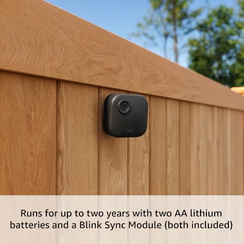Blink Outdoor 4 and Wired Doorbell 2K+ (newest model) — Two-year battery 1080p camera and 2K hardwired doorbell. Sync Module Core included — 1 Camera + Doorbell (Black)
