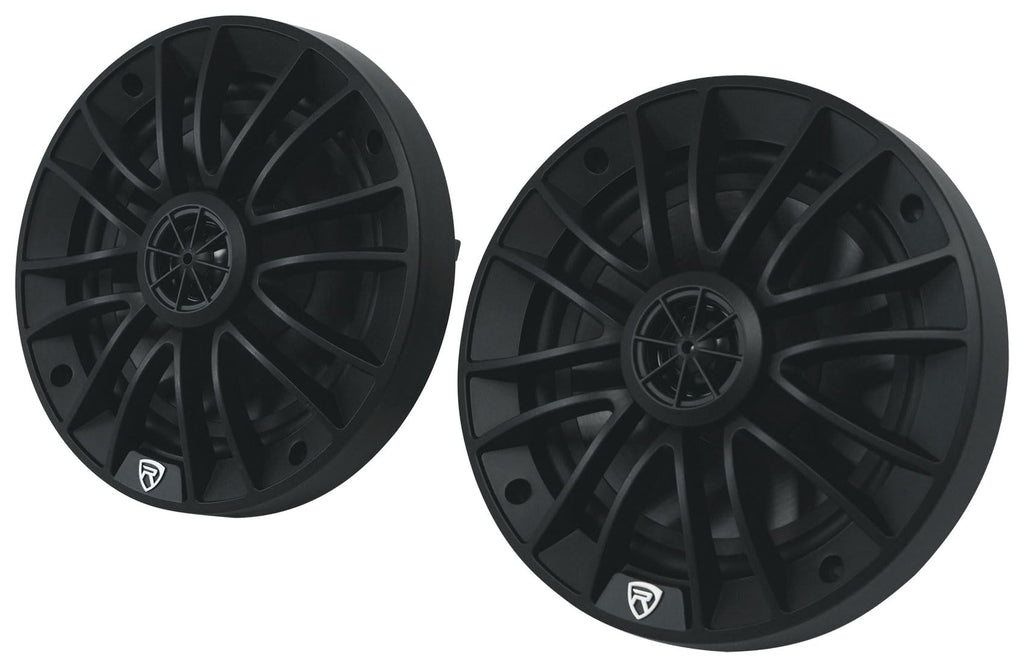 Rockville RM-PREMIUM-65 Black 6.5" 4-Ohm, Marine Boat Speakers Pair | 600W Peak, 150W RMS, 35Hz-20kHz, 93dB Sensitivity, True Coaxial Design, Weather-Resistant Grilles, Mounting Screws