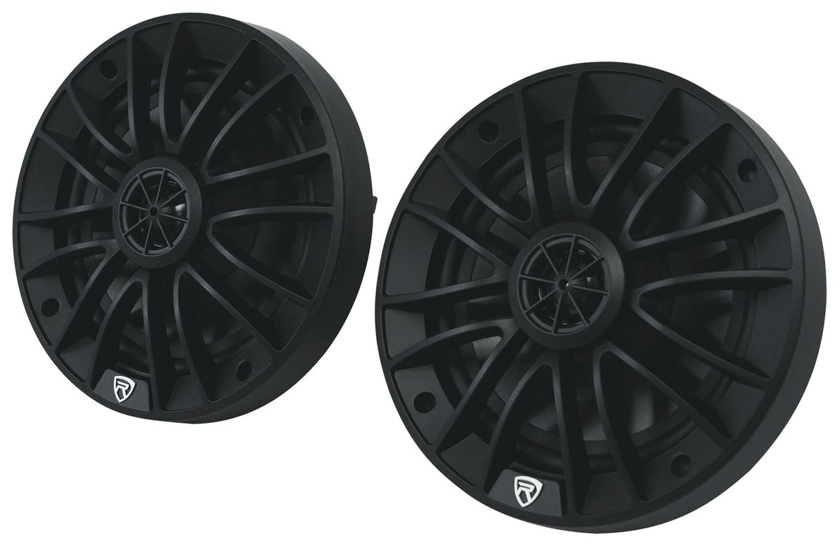 Rockville RM-PREMIUM-65 Black 6.5" 4-Ohm, Marine Boat Speakers Pair | 600W Peak, 150W RMS, 35Hz-20kHz, 93dB Sensitivity, True Coaxial Design, Weather-Resistant Grilles, Mounting Screws